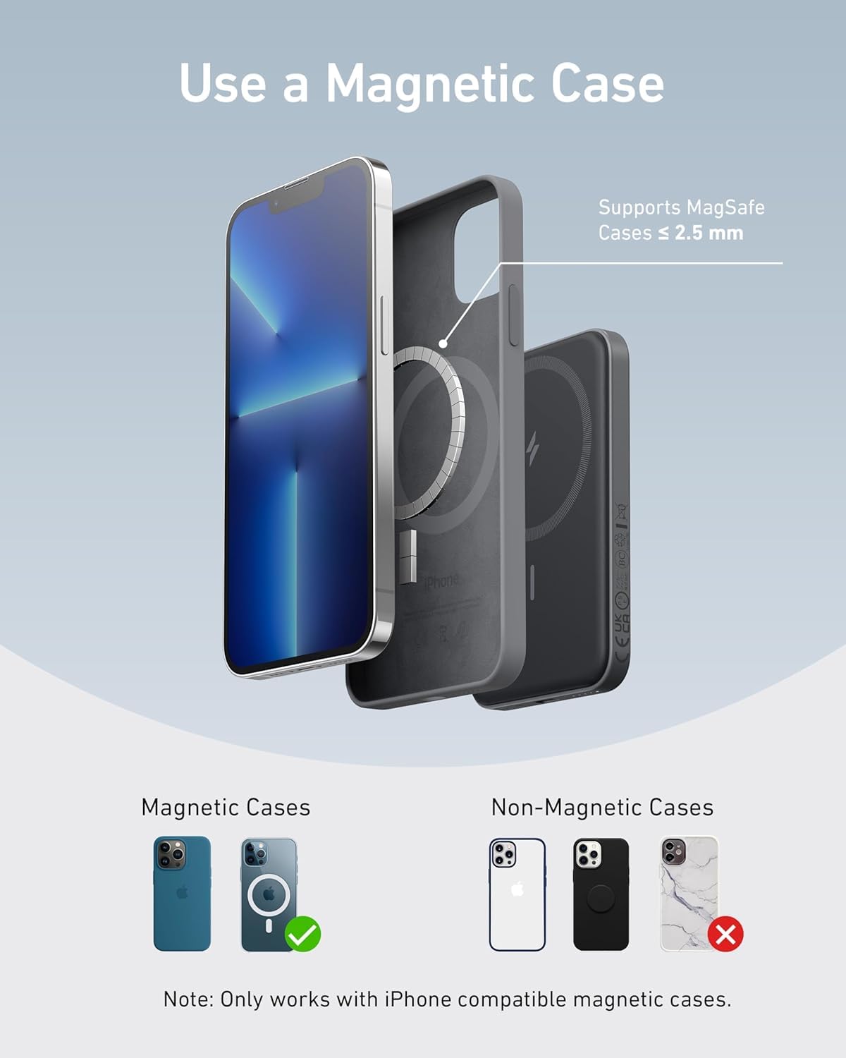 Anker 621 Magnetic Portable Charger (MagGo), 5,000mAh Wireless Power Bank with USB-C Cable, Magsafe-Compatible Battery Pack for iPhone 16/15/14/13/12 Series - Image 6