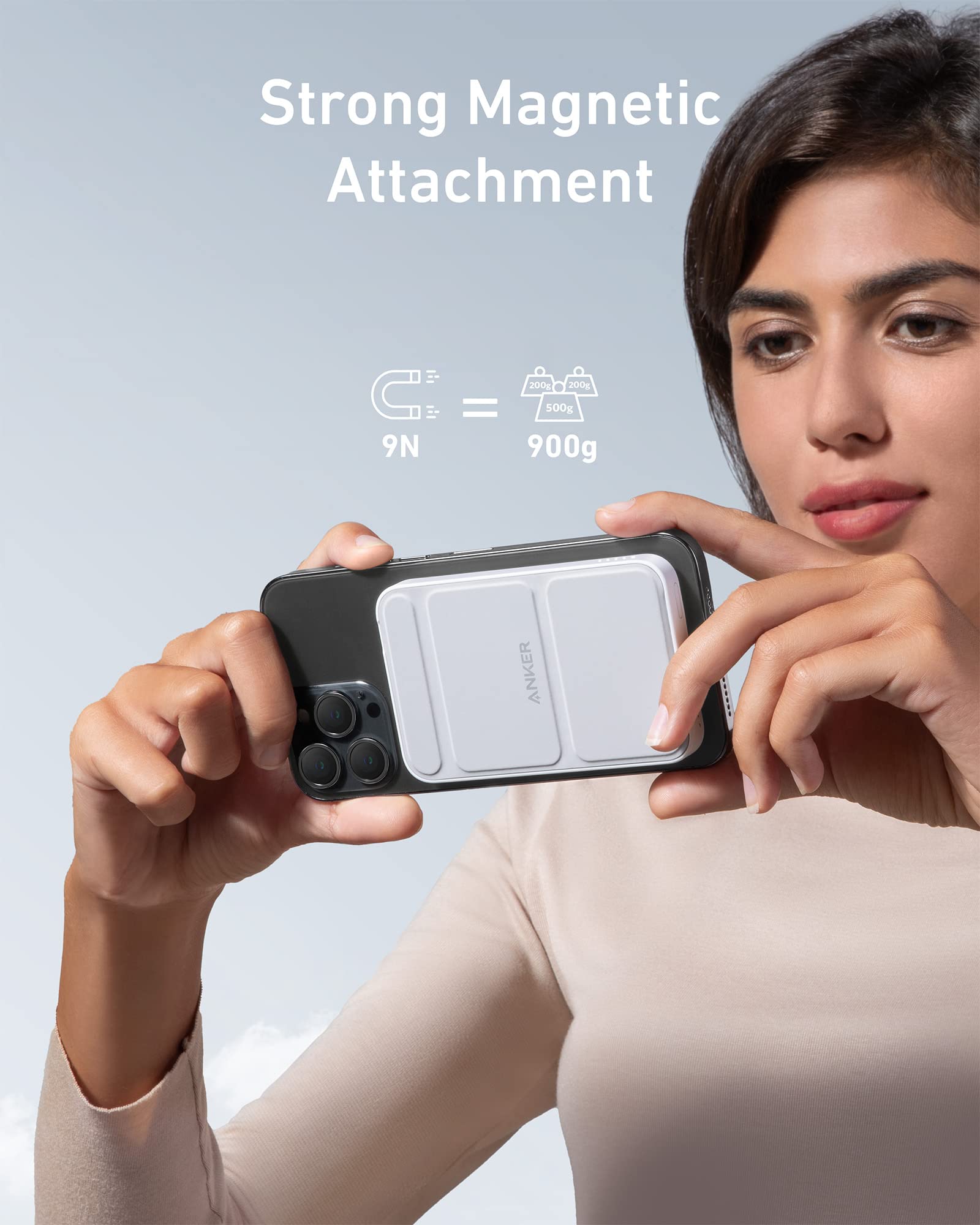 Anker 622 Magnetic Battery (MagGo), 5,000mAh Foldable Magnetic Wireless Portable Charger with Stand and USB-C Port (On the Side), Magsafe-Compatible for iPhone 16/15/14/13 Series - Image 5