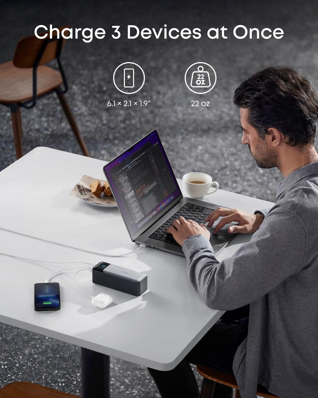 Anker 737 Power Bank, 140W Max 3-Port Laptop Portable Charger, 24,000mAh, Smart Display, Compatible with iPhone 16 / 15 / 14 Series, Vision Pro, Samsung, MacBook, and More - Image 6