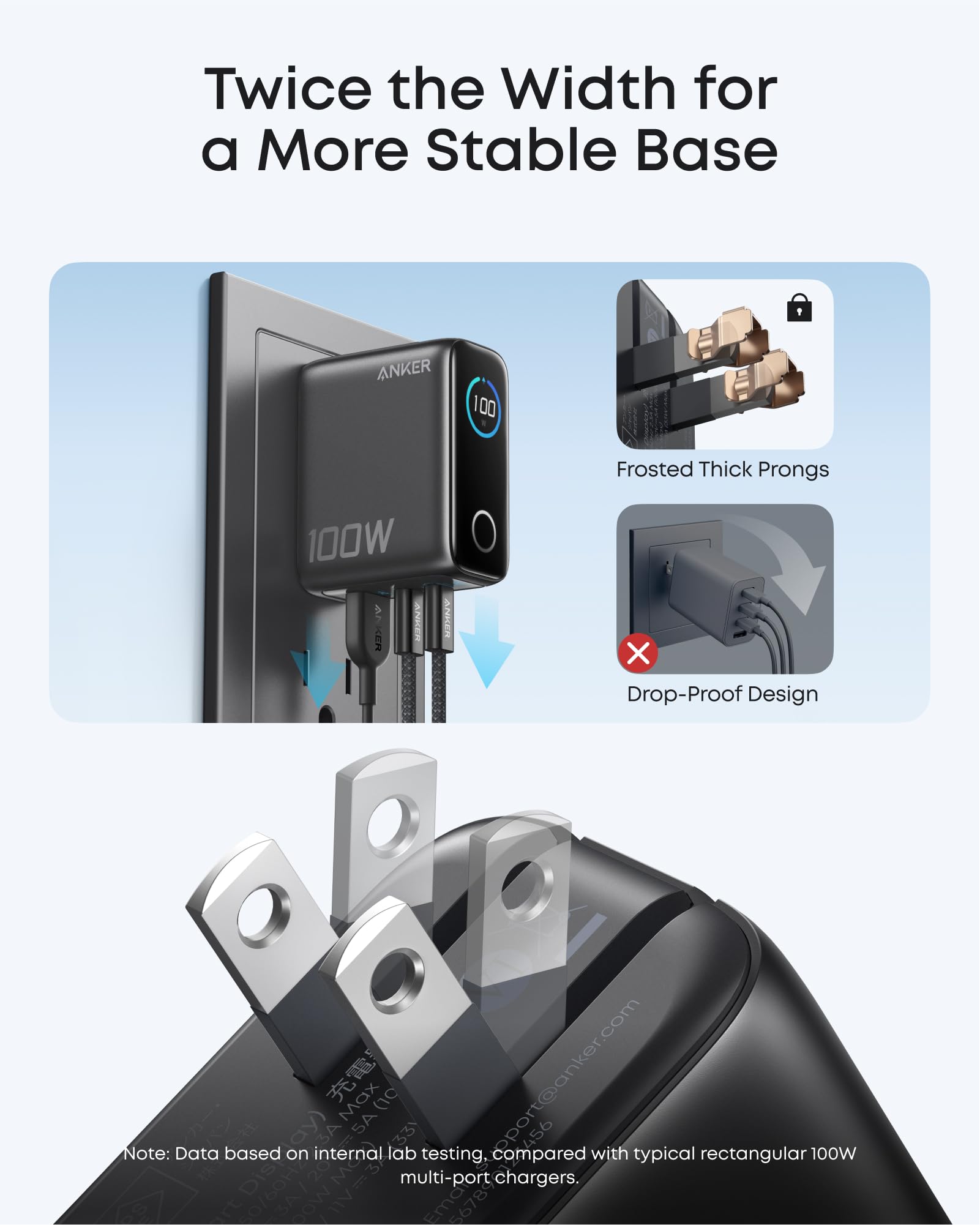 Anker Charger, 100W Max Ultra-Compact 3-Port GaN USB C Charger Block with Smart Display and Touch Control, Fast Wall Adapter for iPhone 17/16 Series, iPad, MacBook (Include Charge Cable, Non-Battery) - Image 5