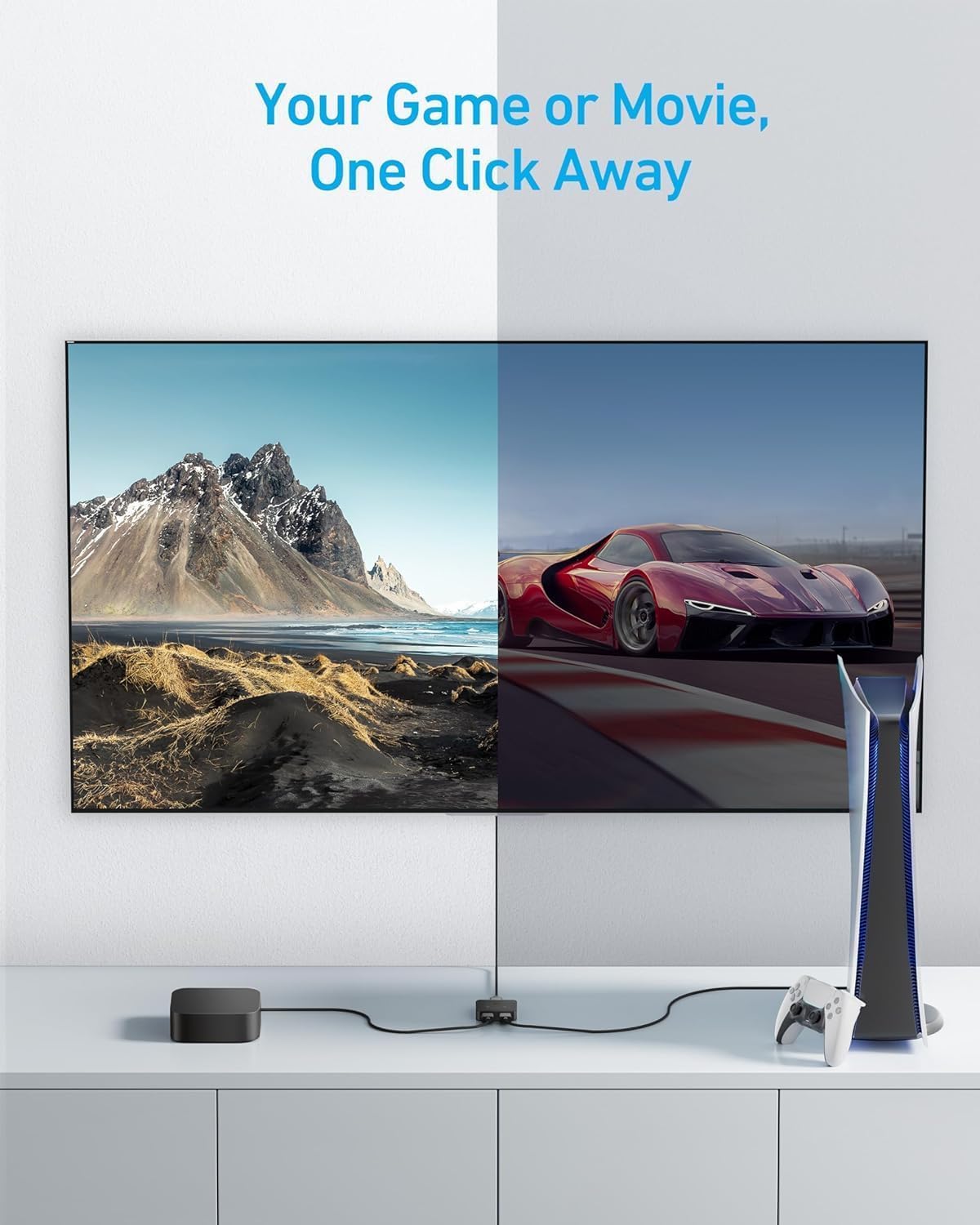 Anker HDMI Switch, 4K@60Hz HDMI Switcher, 2 in 1 Out with Smooth Finish, Supports HDR, 3D, Dolby, Compatible with Laptops, PC, Xbox Series, PS5 / PS4, Projector, and More - Image 3