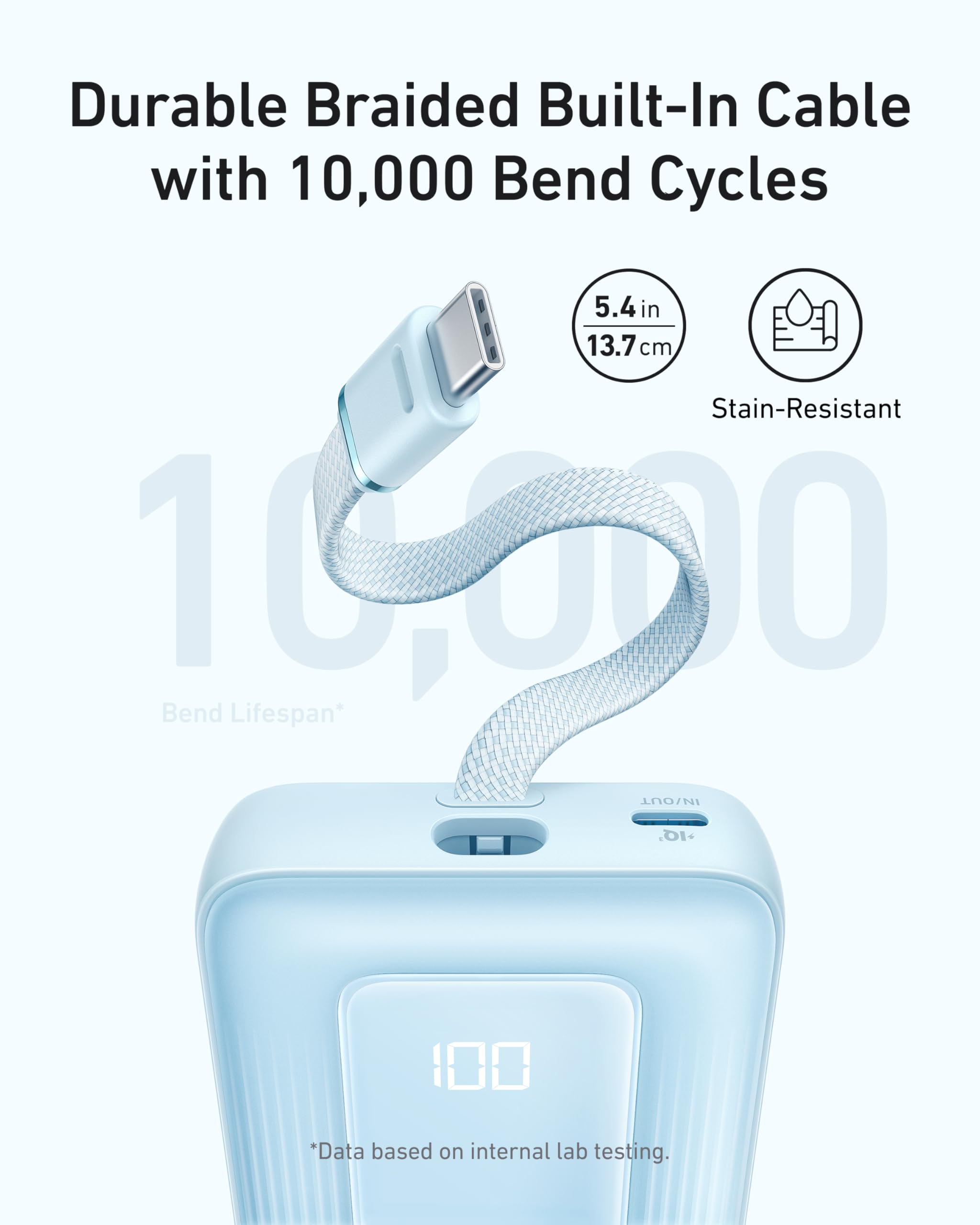 Anker Portable Charger, 10,000mAh 30W Power Bank, USB-C in and Out Fast Charging Battery Pack, Travel Essential Phone Power Bank, for iPhone 17/16, Galaxy and More (Black, 10000.00, Milliamp Hours) - Image 3