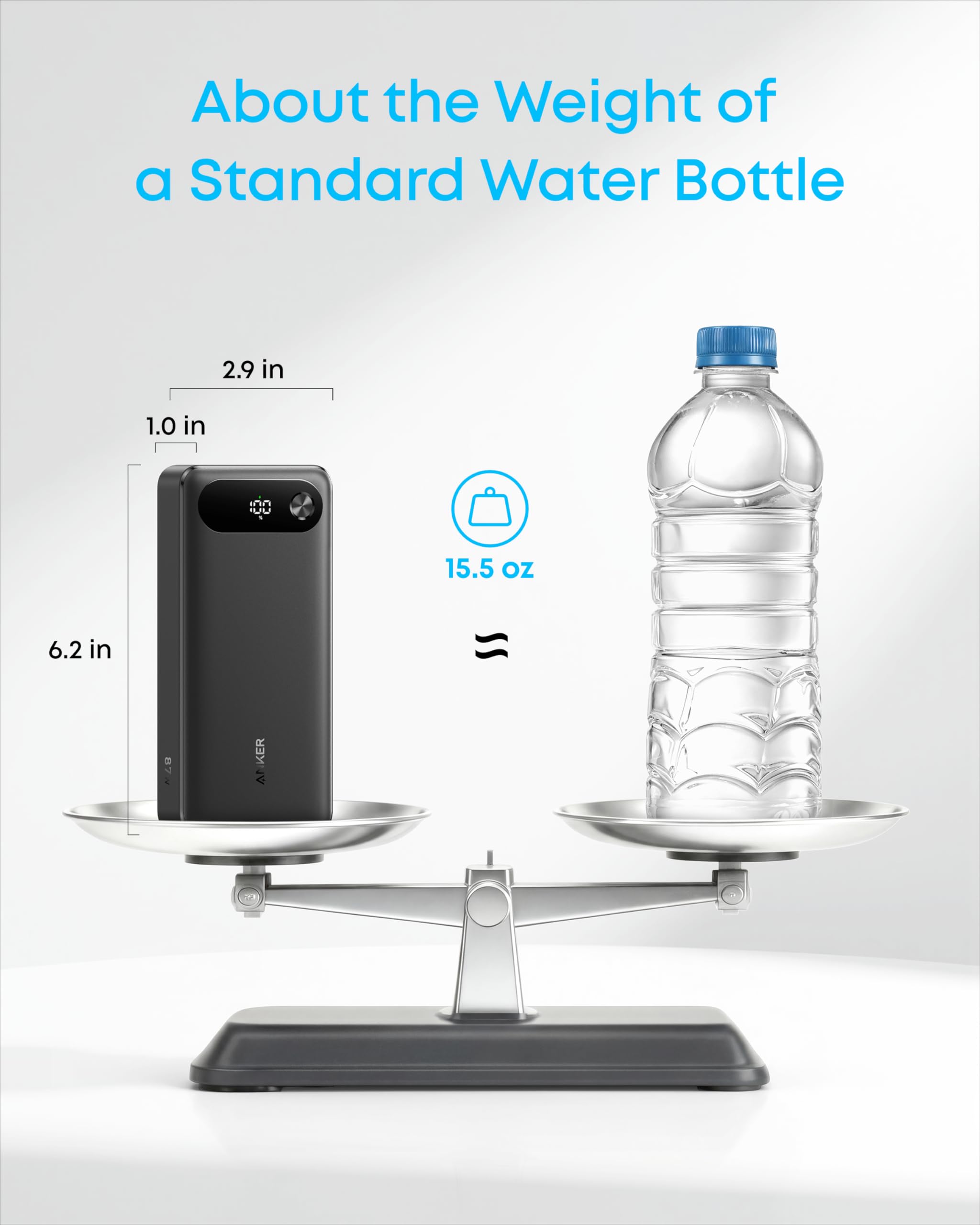 Anker Power Bank, 20,000mAh Travel Essential Portable Charger with Built-in USB-C Cable, 3-Port 87W Max Fast Charging Battery Pack, for MacBook, iPhone 16/15 Series, Samsung, Switch, and More - Image 7