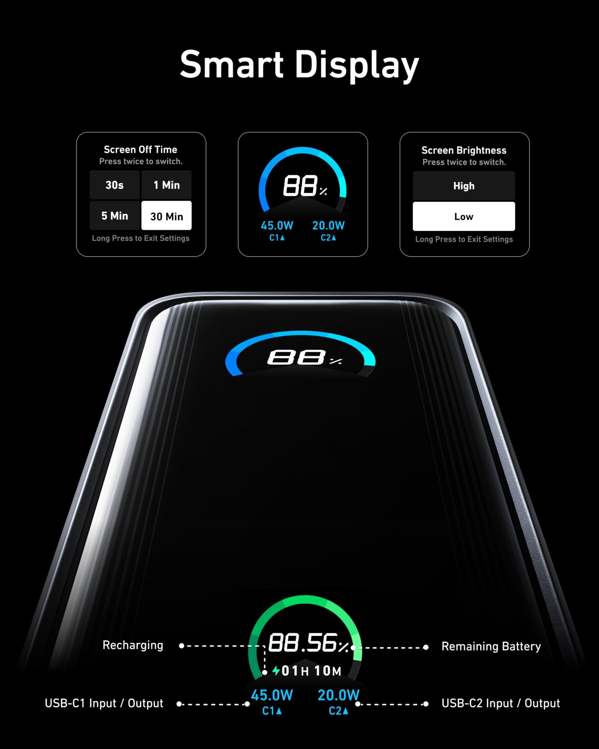 Anker Prime Power Bank, 9,600mAh Battery Pack with 65W Output Wall Charger, Supports PD 3.0 and PPS, 30W Fast Recharging, Sleek Portable Charger for MacBook Pro, iPhone 17/16 Series, Galaxy, iPad - Image 6