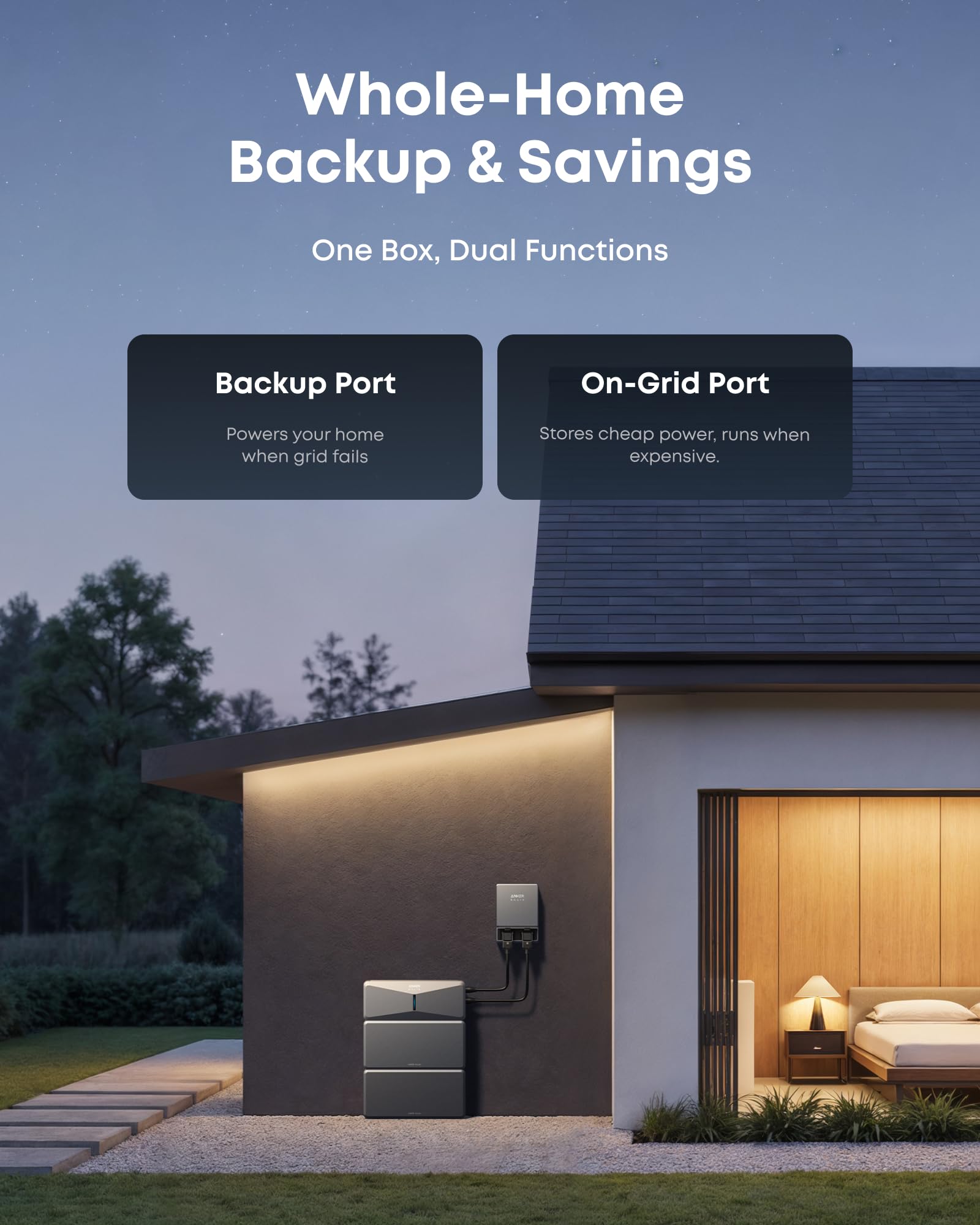 Anker SOLIX Smart Inlet Box, Manual Whole-Home Backup with Smart Daily Savings for E10, Reduce Up to 80% Bills, NEMA 3R Weatherproof, Plug & Play, Storm Guard Mode - Image 3