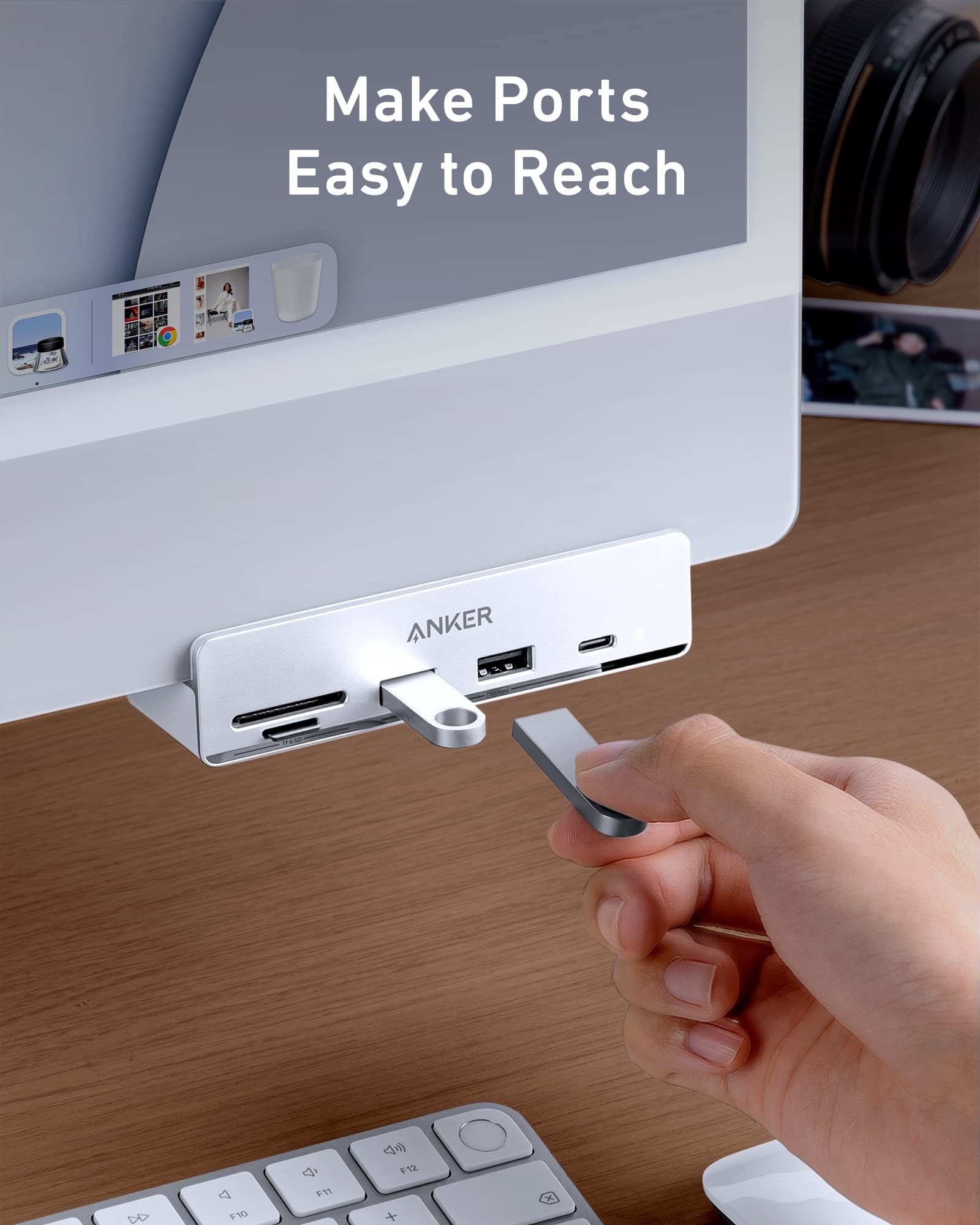 Anker USB C Hub, 535 USB C Hub (5-in-1), with 2 USB-A 10 Gbps Data Ports, USBC 10 Gbps Port, SD and microSD Card Reader, for iMac Pro/iMac 24 inch 2021 / iMac 27 inch / 21.5 inch - Image 5