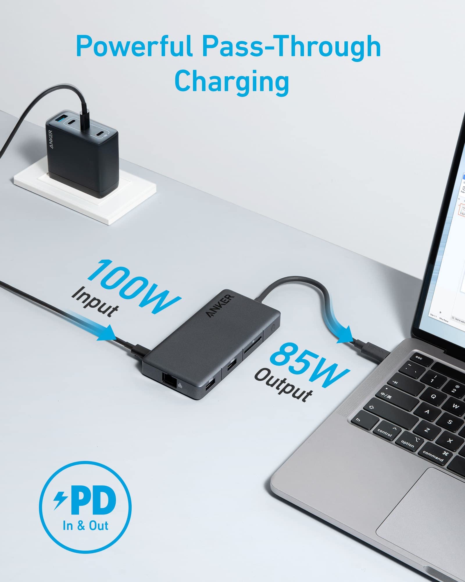Anker USB-C Hub (7-in-1, 4K HDMI) with 3 5Gbps USB-C and USB-A Data Ports, Max 100W Power Delivery, 4K HDMI Display, Ethernet for Lenovo, Dell XPS, HP Laptops, MacBook, Ipad, and More - Image 4