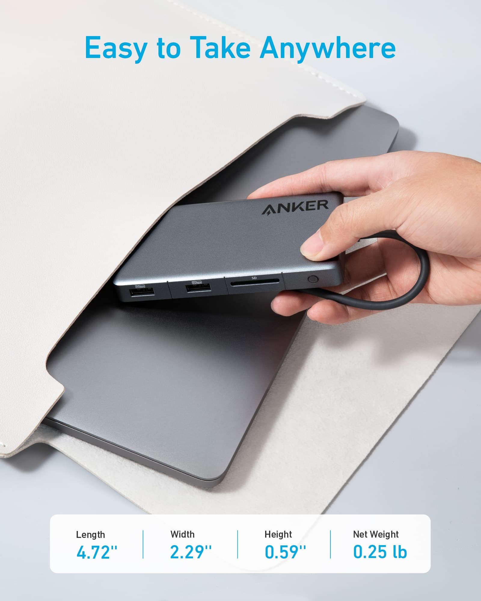 Anker USB-C Hub (7-in-1, 4K HDMI) with 3 5Gbps USB-C and USB-A Data Ports, Max 100W Power Delivery, 4K HDMI Display, Ethernet for Lenovo, Dell XPS, HP Laptops, MacBook, Ipad, and More - Image 6