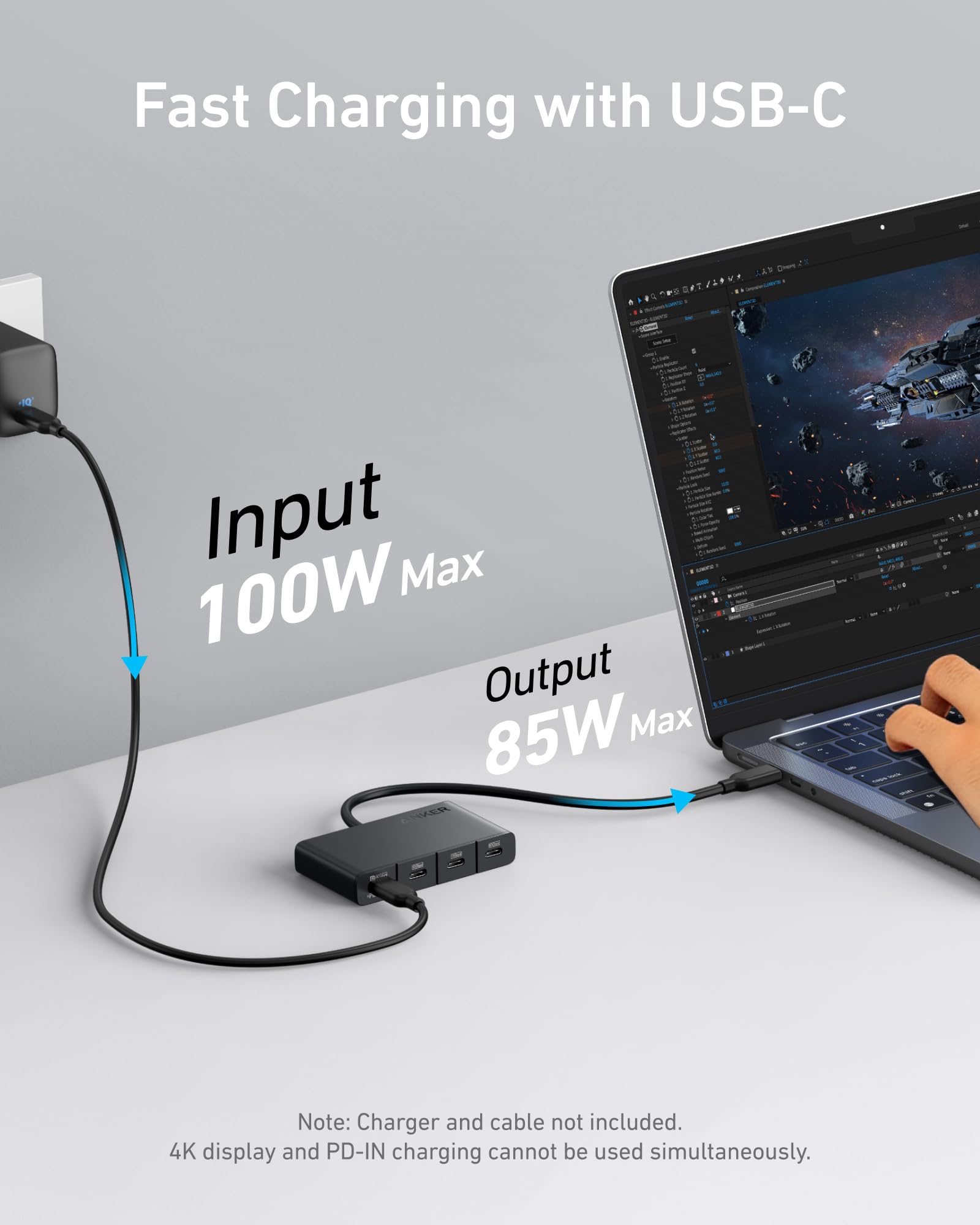 Anker USB-C Hub, USBC to 4-Port USBC Adapter, Multiport USB C Splitter, USB 3.2 Display Hub with 100W Max PD & Max 10Gbps Fast Data Transfer for MacBook Pro, iPad, Surface Pro, Dell and More - Image 5