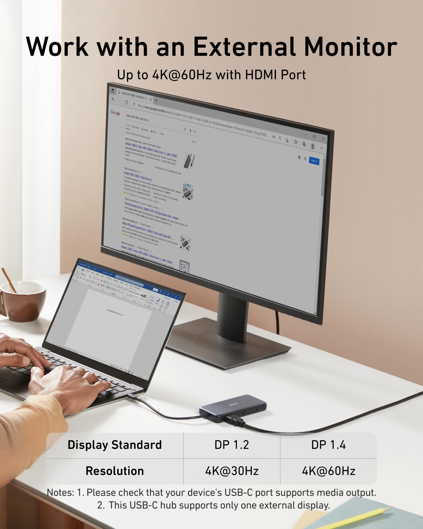 Anker USB C Hub with Ethernet, 8-in-1 Multiport Ethernet Adapter with 4K 60Hz HDMI Port, 85W Power Delivery, 10Gbps USB C and 2 A Data Ports, microSD SD Card Reader, for MacBook Pro/XPS/iPad and More - Image 8