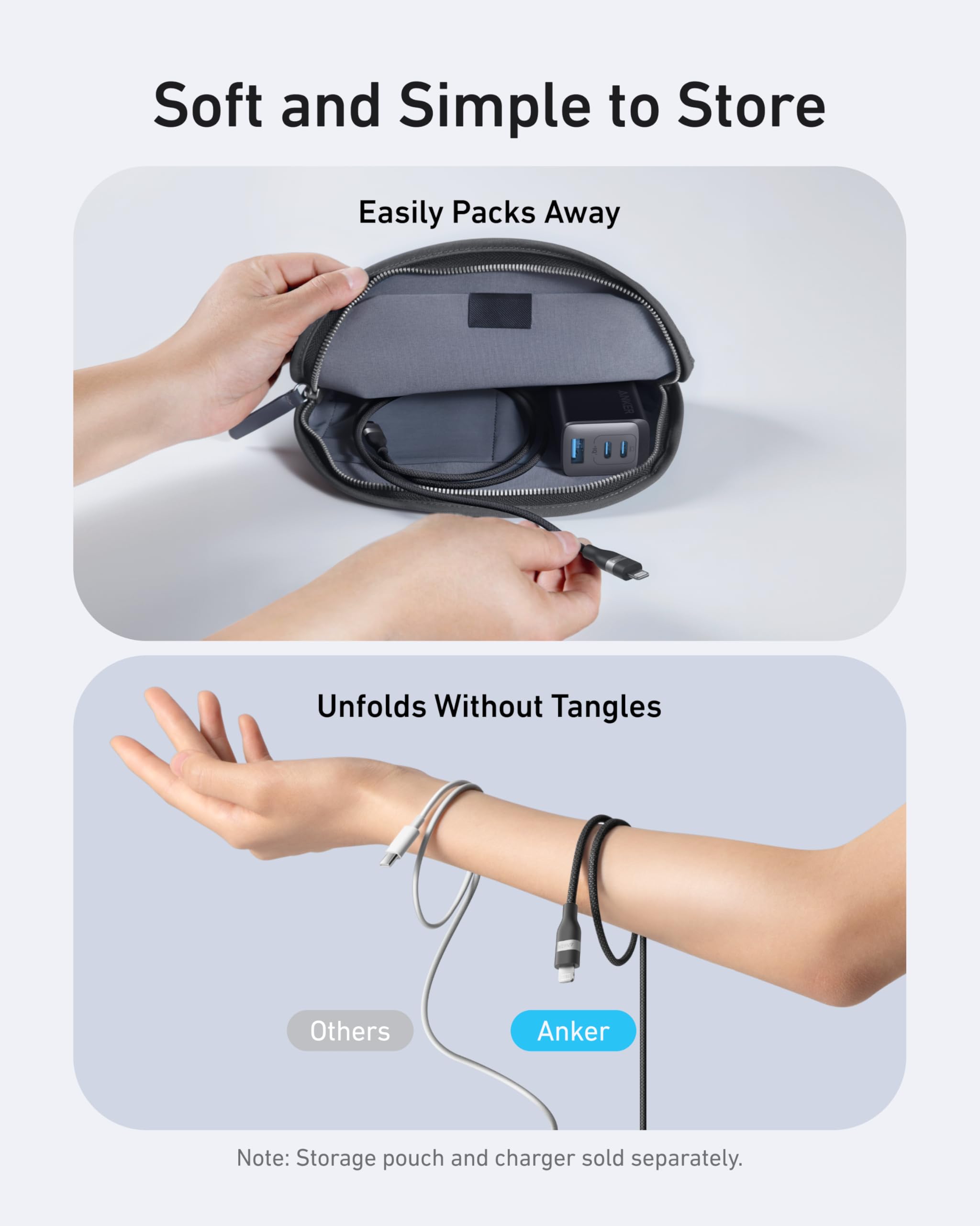 Anker USB C to Lightning Cable, Upcycled-Braided USB C to Lightning Cord, Ultra-Fast Charging Cable for iPhone 14/13/12/11 Series and More (3FT) - Image 3