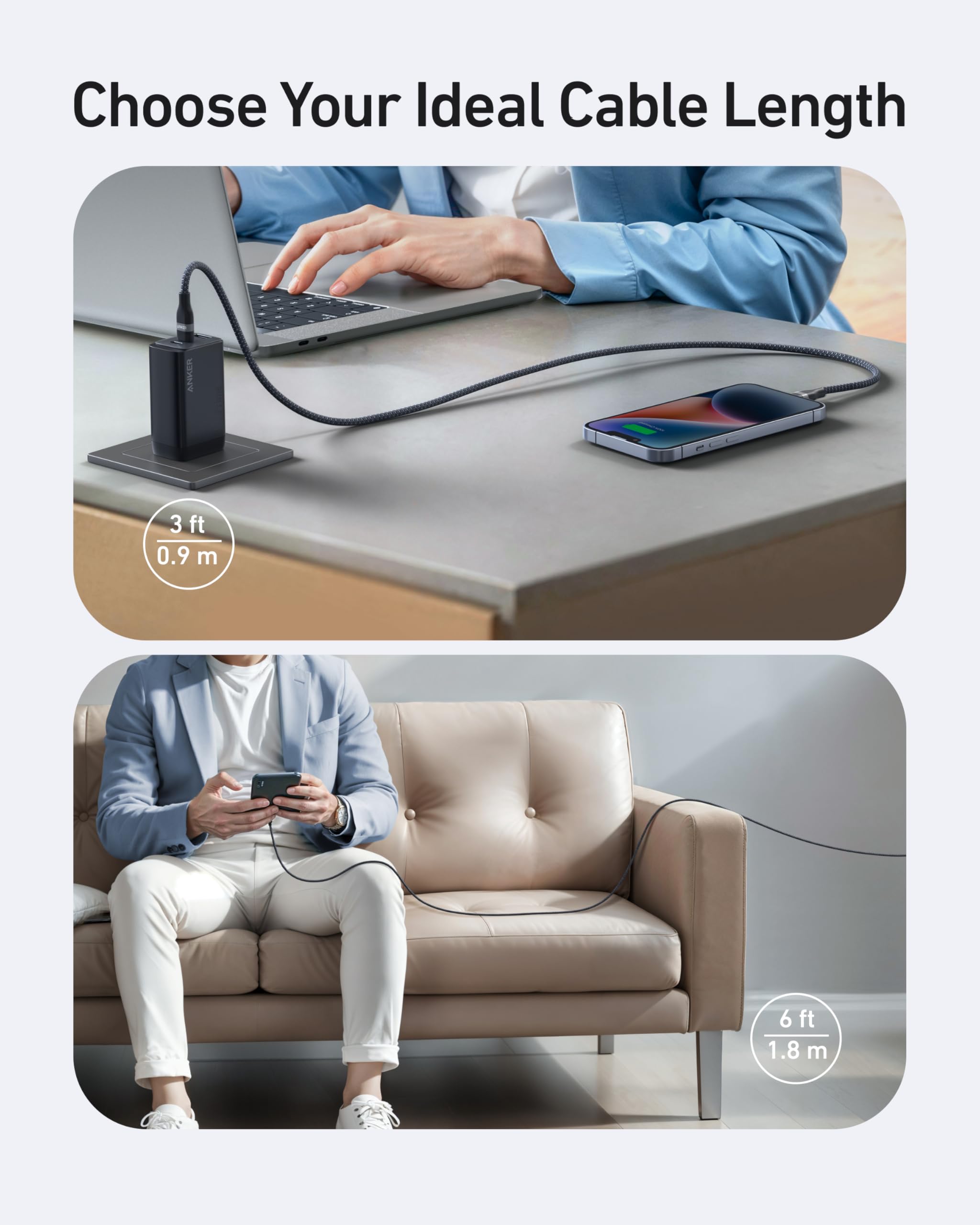 Anker USB C to Lightning Cable, Upcycled-Braided USB C to Lightning Cord, Ultra-Fast Charging Cable for iPhone 14/13/12/11 Series and More (3FT) - Image 7